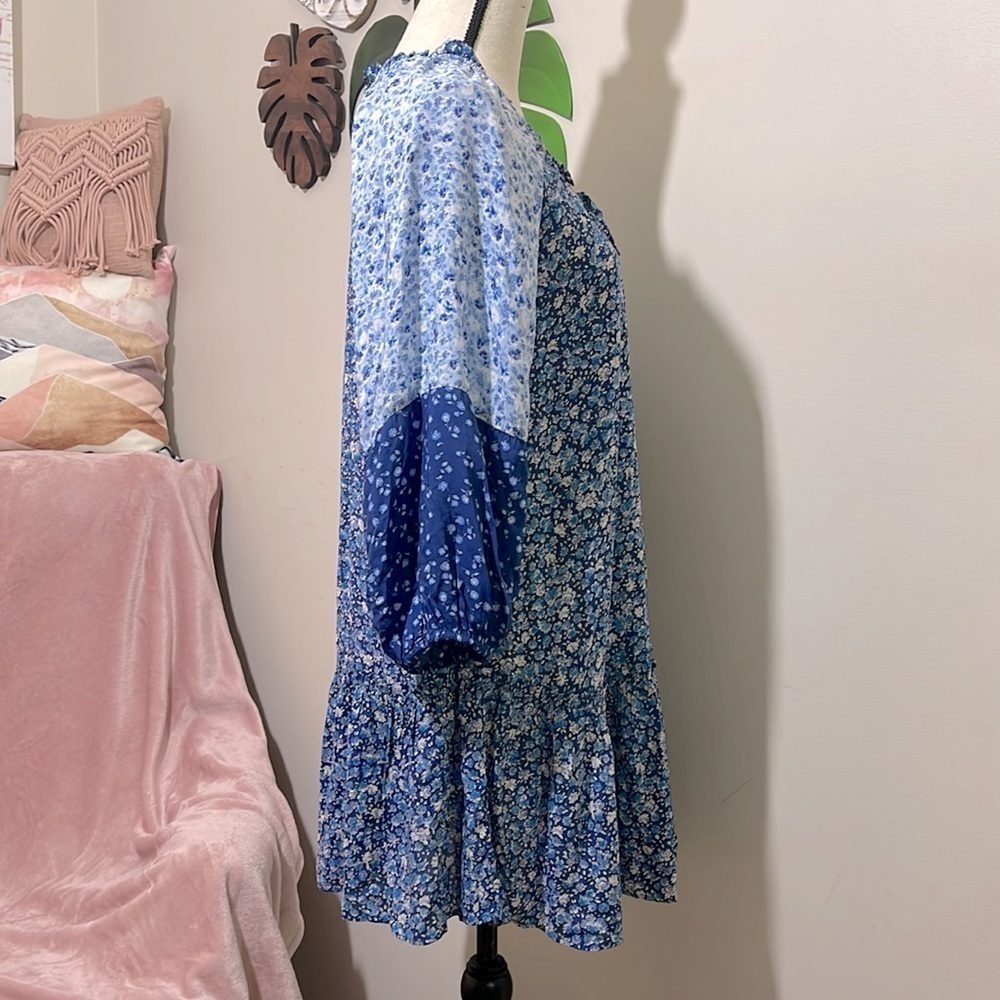 Zara Blue Floral Ditsy Ruffle Tiered Dress Sz. XS BNWT - Picture 8 of 12